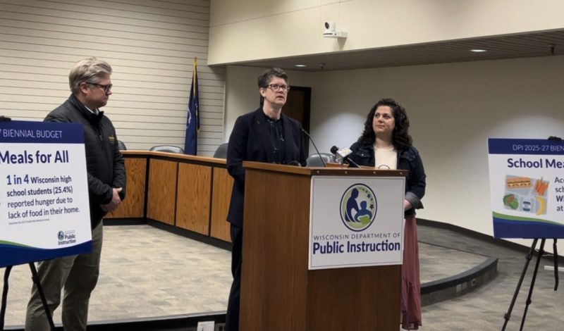 Wisconsin State Superintendent Dr. Jill Underly announces part of her budget proposal at Kenosha Unified School District.